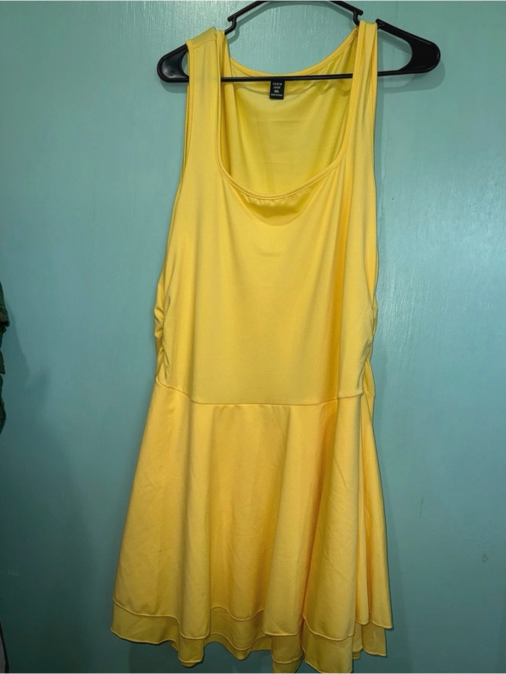SHEIN Bright Yellow Sleeveless Fit & Flare Dress